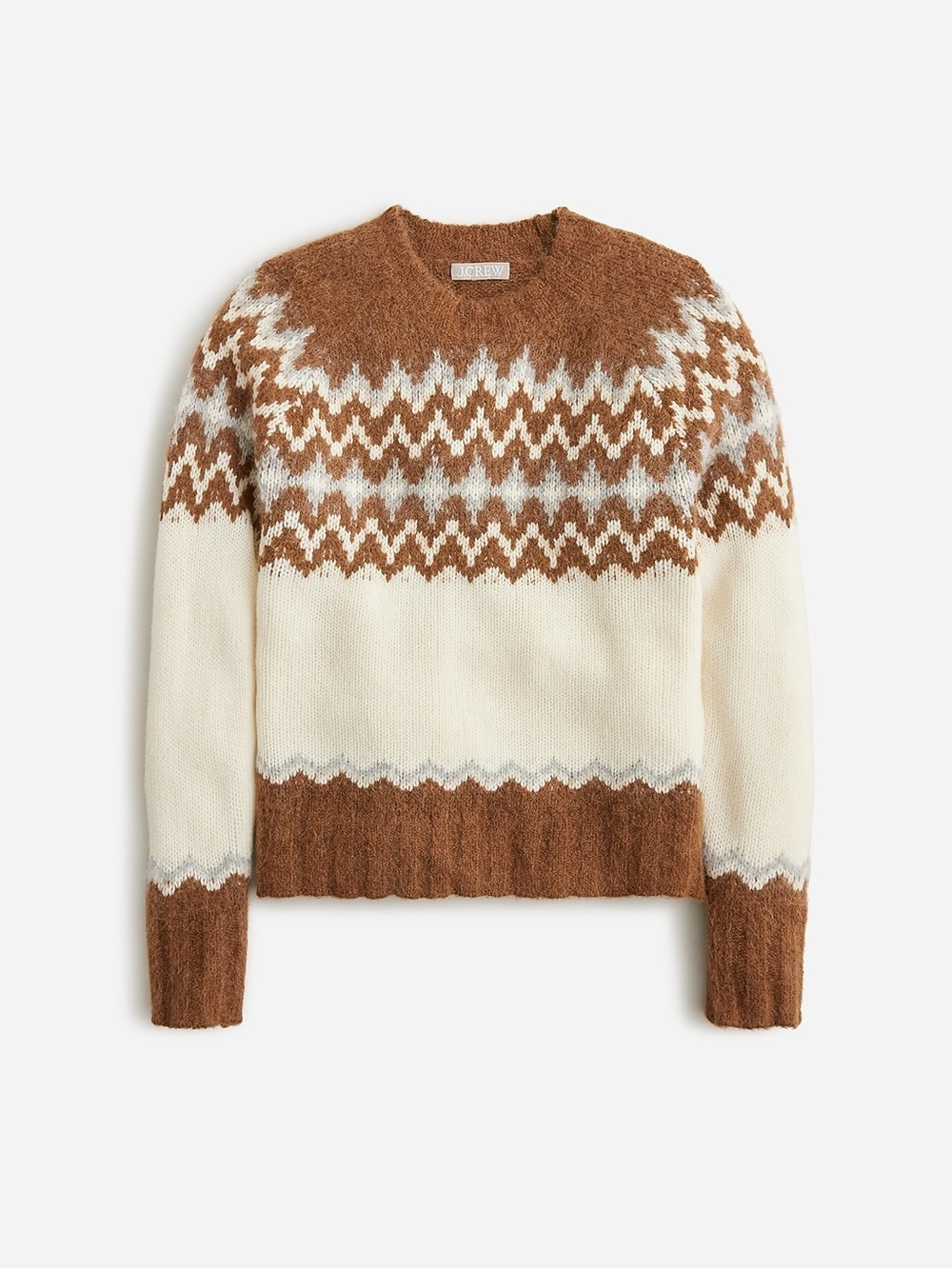 J.Crew Fair Isle crewneck sweater in brushed yarn NWT